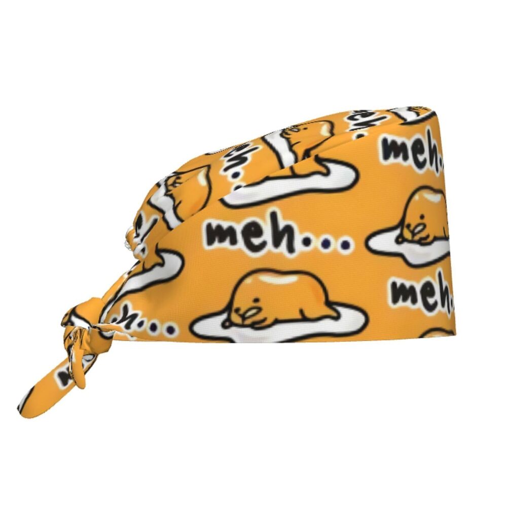 5849 Gudetama Cute Working Cap Scrub Cap with Sweatband,Adjustable Fashion